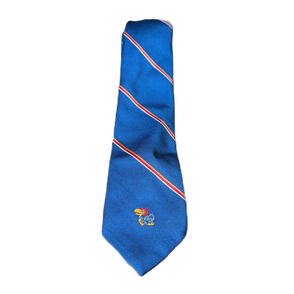 Vintage Prince Consort Tie KU Jayhawks Kansas Union Bookstore 3-1/4" x 56-1/2" - Picture 1 of 3